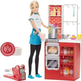 Barbie DMC36 Makarna Şefi ve Mutfak Oyun Seti