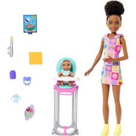 Barbie FHY97-HTK34 Bebek Bakıcısı Bebeği ve Aksesuarları Oyun Seti