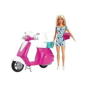 Barbie GBK85 Pembe Playset Aksesuar Scooter ve Bebek