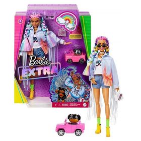 Barbie GRN29 Extra Renkli Örgü Saçlı Bebek
