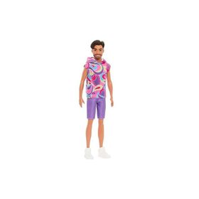 Barbie HRH26 Renkli T-Shirtlü Esmer Yakışıklı Ken Bebek