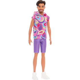 Barbie HRH26 Renkli T-Shirtlü Esmer Yakışıklı Ken Bebek