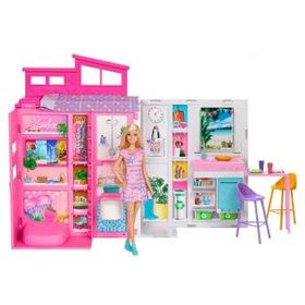 Barbie HRJ77 Portatif Tatil Evi ve Bebek Oyun Seti