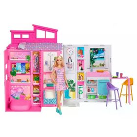 Barbie HRJ77 Portatif Tatil Evi ve Bebek Oyun Seti