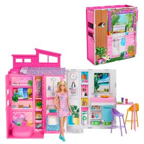 Barbie HRJ77 Portatif Tatil Evi ve Bebek Oyun Seti
