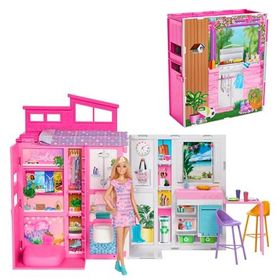 Barbie HRJ77 Portatif Tatil Evi ve Bebek Oyun Seti