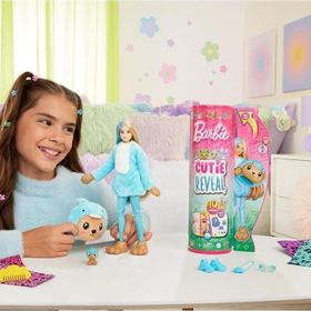 Barbie HRK22-HRK25 Cutie Reveal Şirin Turkuaz Kostümler Serisi Ayıcık