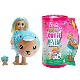 Barbie HRK27-HRK30 Cutie Reveal Bebekler Chelsea Şirin Kostümler Serisi Yunus Ayıcık