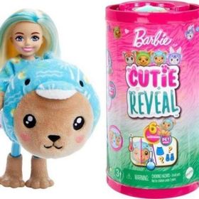 Barbie HRK27-HRK30 Cutie Reveal Bebekler Chelsea Şirin Kostümler Serisi Yunus Ayıcık