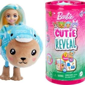 Barbie HRK27-HRK30 Cutie Reveal Bebekler Chelsea Şirin Kostümler Serisi Yunus Ayıcık