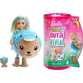 Barbie HRK27-HRK30 Cutie Reveal Bebekler Chelsea Şirin Kostümler Serisi Yunus Ayıcık