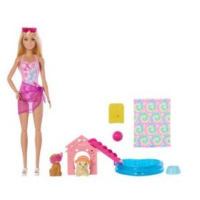 Barbie JBF35 Köpekçikle Havuz Partisi Oyun Seti