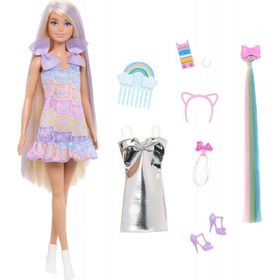 Barbie JCT72 Barbie Upuzun Muhteşem Saçlı Bebek Saç Tasarım Oyun Seti