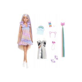 Barbie JCT72 Barbie Upuzun Muhteşem Saçlı Bebek Saç Tasarım Oyun Seti