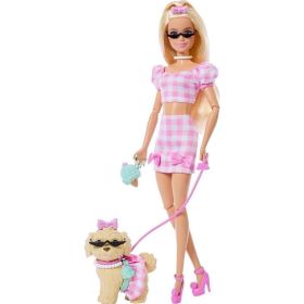 Barbie JFP36 Twinning Looks Uyumlu Dostlar Sarı Saçlı Bebek ve Köpekçiği