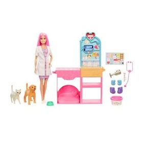 Barbie JFX93 Veteriner Kliniği Bebek ve Aksesuarlar Oyun Seti
