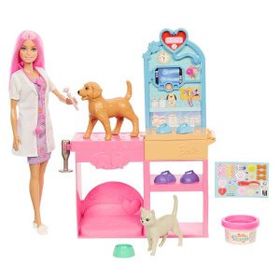 Barbie JFX93 Veteriner Kliniği Bebek ve Aksesuarlar Oyun Seti
