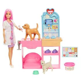 Barbie JFX93 Veteriner Kliniği Bebek ve Aksesuarlar Oyun Seti