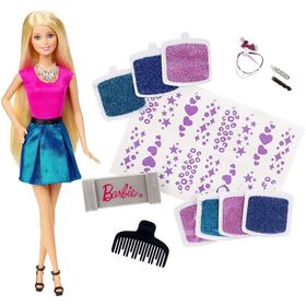 Barbie Pırıltılı Saçlar Oyun Seti
