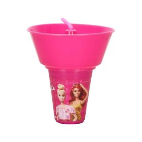 Barbie Yuvarlak Mısır Kovalı Pipetli Bardak