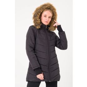Barbora BT121SIYAH3 Kışlık Eldivenli Kapüşonu Kürklü Kadın Şişme Mont