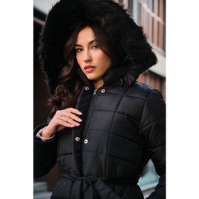 Barbora BT180 Günlük Kışlık Tam Boy Şişme Siyah Kadın Mont