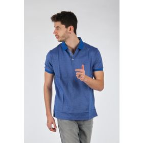 Barca 1102600 Saks Polo Yaka Puantiye Kısa Kollu Erkek T-Shirt
