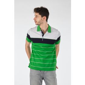 Barca 1102608 Lacivert-Yeşil Polo Yaka Çizgili Erkek T-Shirt