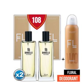 Bargello 108 EDP 2x50 ml Kadın Parfüm + Floral 150 ml Deodorant