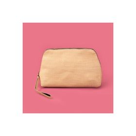 Barnaby 25878 16x23 cm Bej Hasır Görünümlü PVC Kozmetik Çantası
