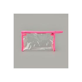 Barnaby 30700 16x26 cm Şeffaf Pembe Fosforlu XL PVC Kozmetik Çantası