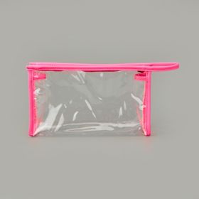 Barnaby 30700 16x26 cm Şeffaf Pembe Fosforlu XL PVC Kozmetik Çantası