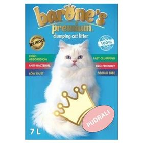 Barone's Premium Bentonit Kalın Taneli ve Pudra Kokulu 7 lt Kedi Kumu