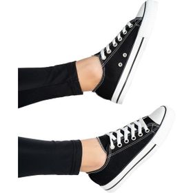 Bartrobel Erkek-Kadın Keten Kısa Siyah Beyaz Unisex Spor Ayakkabı
