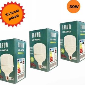 Barum 30 W E-27 Duy 3 Adet 8000K 2250 lm Tasarruflu Torch Led Ampul
