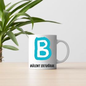 Baş Harf İsimli Beyaz Kişiye Özel Kupa Bardak