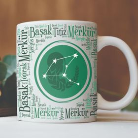Başak Burcu Baskılı Seramik Kupa Bardak
