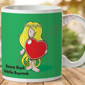 Başak Burcu Baskılı Seramik Kupa Bardak
