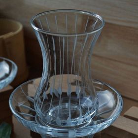 Başak Paşabahçe Çizgi Dekor 12 Parça İnce Belli Çay Takımı