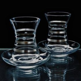 Başak Paşabahçe Mat Planet Dekor 12 Parça İnce Belli Çay Takımı