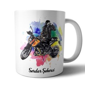 Başak Su Motorsiklet Beyaz Kupa Bardak