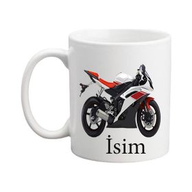 Başak Su Motorsiklet İsimli Beyaz Kupa Bardak