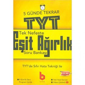 Basamak Yayınları TYT Eşit Ağırlık Tek Nefeste 5 Günde Soru Bankası