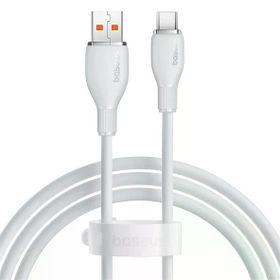Baseus 1.2 mt Beyaz Pudding USB-A to Type-C Hızlı Şarj Kablosu