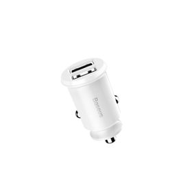 Baseus 3.1 A Beyaz Grain Çift Usb Araç Şarjı