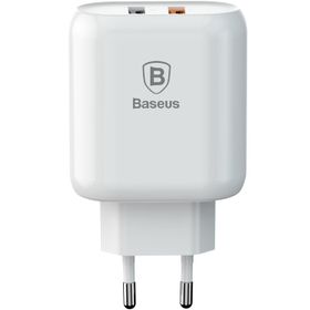 Baseus Bojure 2X Usb QC 3.0 Hızlı 18W Beyaz Şarj Adaptörü
