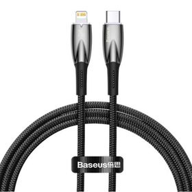 Baseus CADH000001 Glimmer Series Siyah 1 m 20 W Type-C to Lightning Örgülü Şarj Kablosu