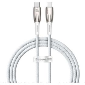 Baseus CADH000702 Glimmer Series 1 m 100 W Beyaz PD Type-C to Type-C Örgülü Şarj Kablosu