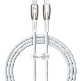 Baseus CADH000702 Glimmer Series 1 m 100 W Beyaz PD Type-C to Type-C Örgülü Şarj Kablosu