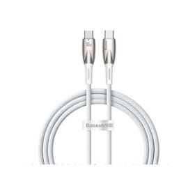Baseus CADH000702 Glimmer Series 1 m 100 W Beyaz PD Type-C to Type-C Örgülü Şarj Kablosu